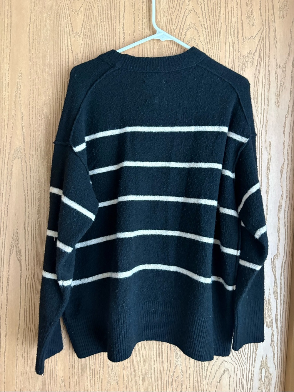 aerie Black Sweater with Cream Stripes - Picture 4 of 4